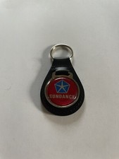 Plymouth Sundance Keychain Black Leather Key Fob Key Chain