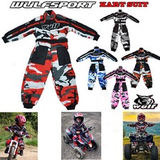 BAMBINI TUTA DA MOTOCROSS KART WULF QUAD DIRT MTB PIT MOTO DA CORSA TUTTI COLORI