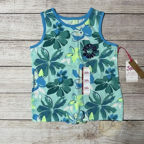 Justice Girls Blue Floral Outfit Size M (10). NWT! Tank Top And Comfy Shorts. - Picture 2 of 9