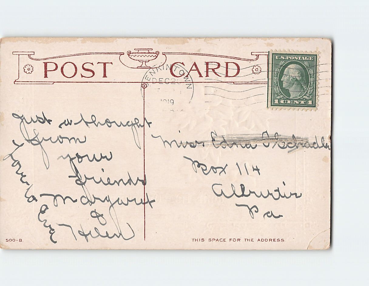 Postcard Winter Scenery Art Print Yule-Tide Greetings