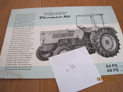 Prospekt Fendt Farmer 103 (H74)