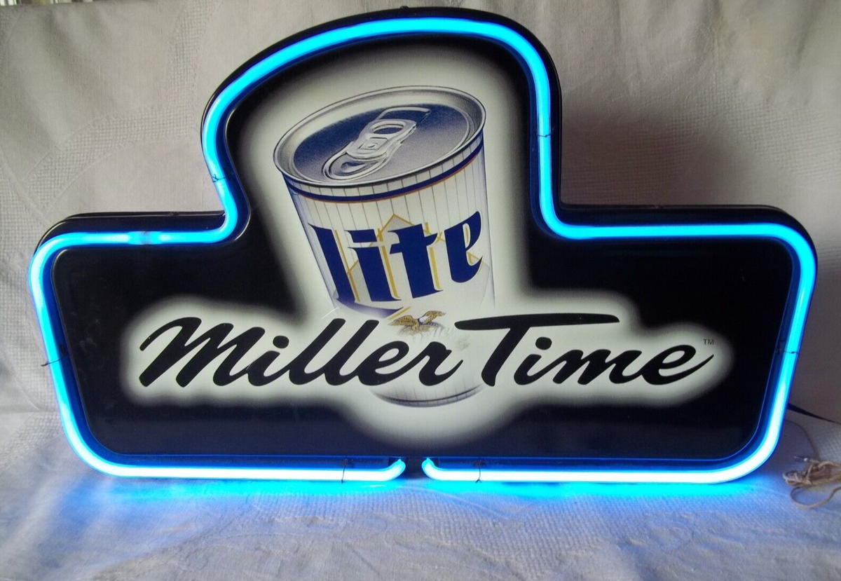 Vintage Miller Lite Neon sign “Miller Time” 13.5 Vintage Miller Lite Neon sign “Miller Time” 13.5