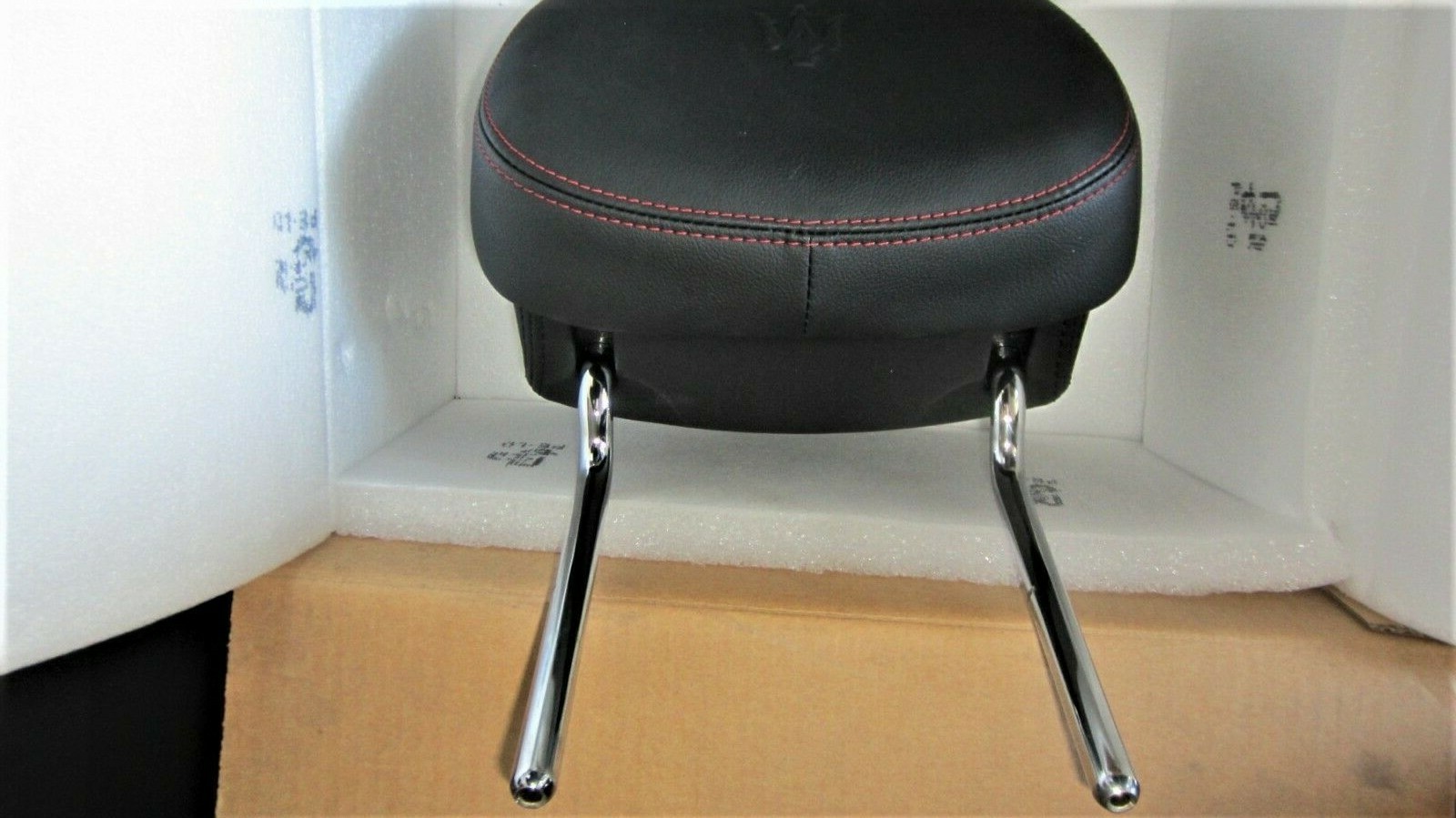 14-19 MASERATI GHIBLI LH/RH FRONT SEAT HEADREST RED STICHES 673003649  LEATHER
