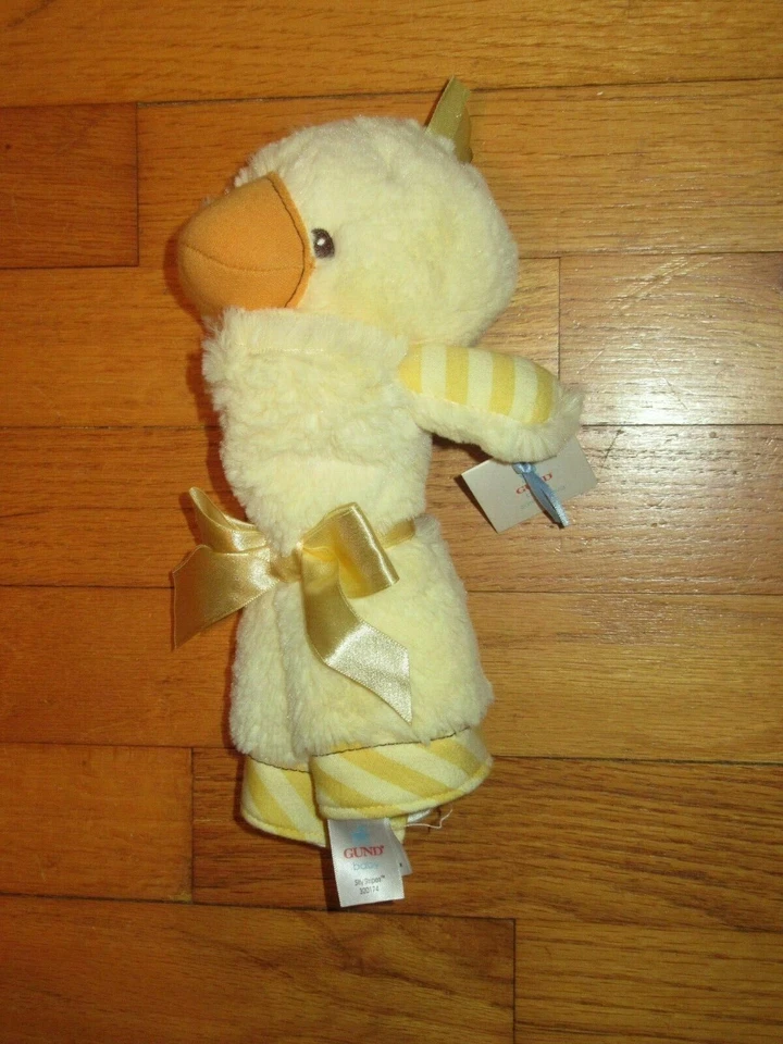 NUEVO CON ETIQUETAS/HTF GUND Manta de Seguridad Pato/Pollito Amarillo Rayas Sillyesnug/Lovey Foto 2 de 4