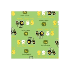 John Deere-Nursery 43/44" 100 Cotton BTY Duck, Duck, Tractor - Green, NEW