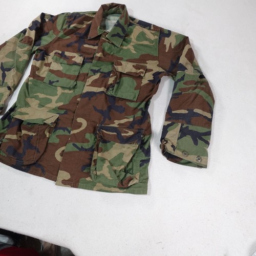 Vintage US Military Jacket Mens Large Long Green Camo Woodland Gorpcore Airsoft - Picture 2 of 18