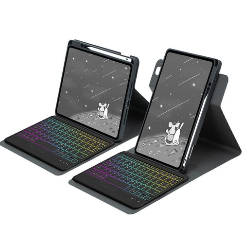Backlit Keyboard Mouse Rotating Case Cover For iPad 6/7/8/9/10th Gen Air 4 5 Pro - Picture 9 of 71