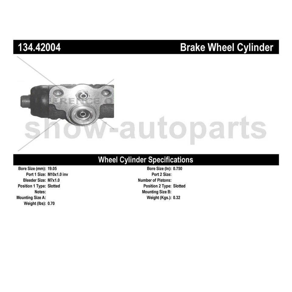Cilindro de rueda de freno de tambor trasero centrado para Nissan Cube 2010 2011 2012 2013 2014 Foto 3 de 4