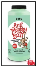 Anti Monkey Butt Baby Powder w/ Calamine Prevents Diaper Rash & Absorbs Moisture