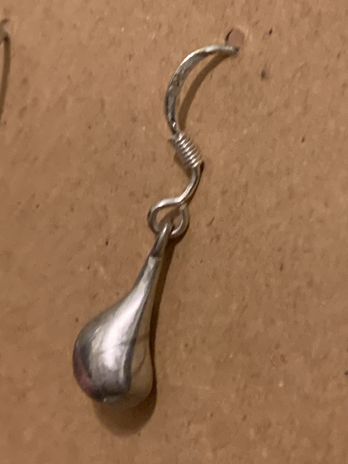 Silver 925 hook post small solid Tear Drop dangle… - image 11