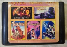 Super 5 in 1 Sega Mega Drive Cartridge 16 bit Game Retro Vintage Game tested