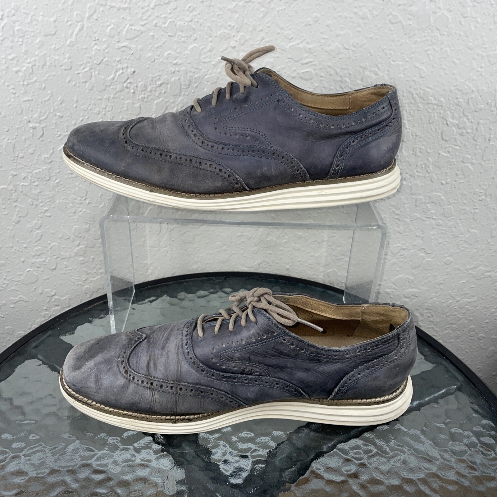 SAOLA Cole Haan Grand OS Wingtip II Oxford grigio scuro C21233 taglia da uomo 10 5 M