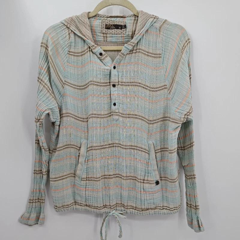 prana pullover blouse top striped hoodie