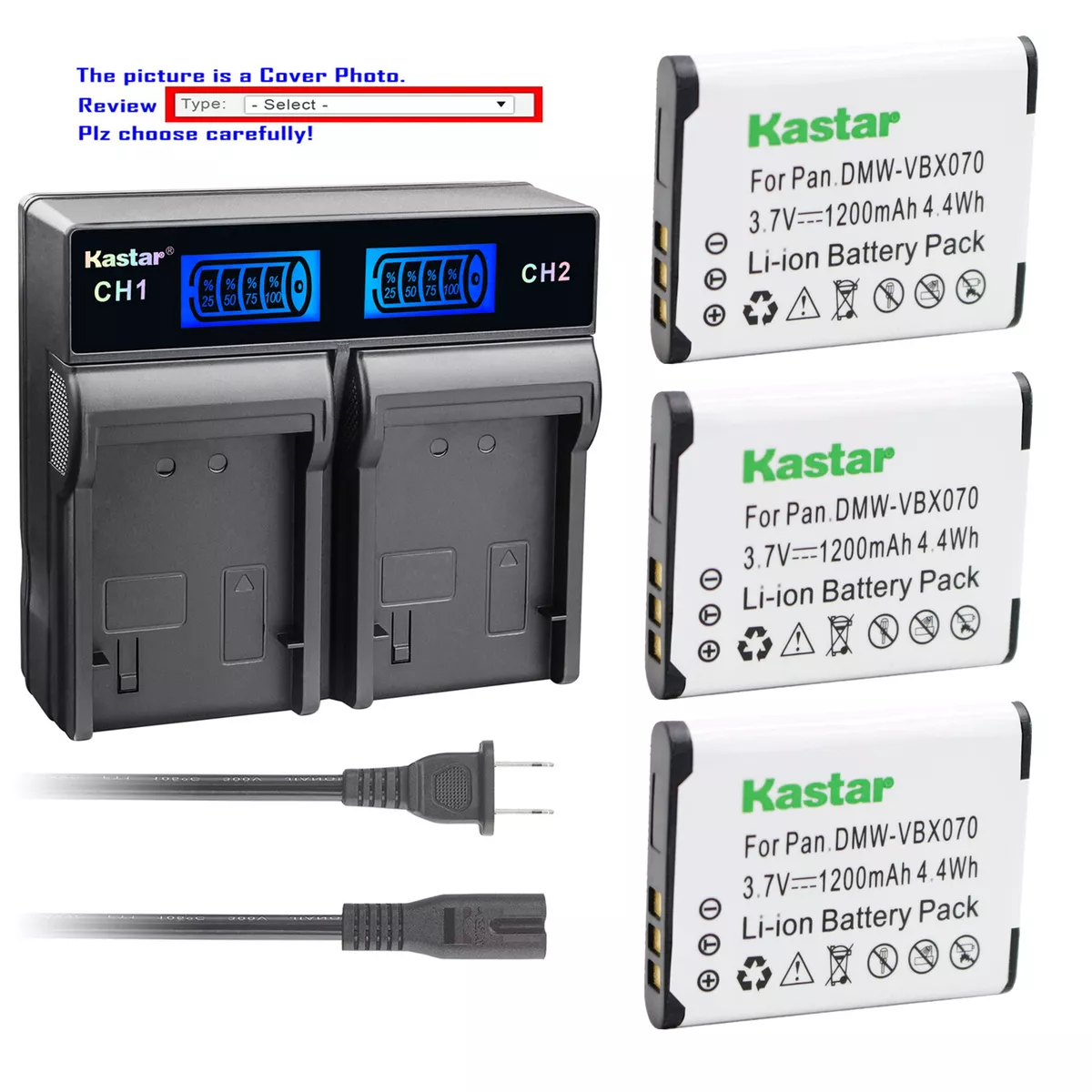 Kastar Battery LCD Rapid Charger for Sanyo DB-L80 DSC-X1260 DSC-X1260K  DSCX1260R