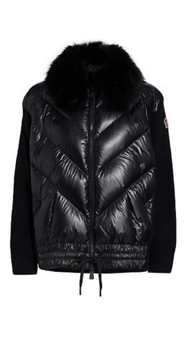 Moncler Grenoble Black Faux Fur Collar 