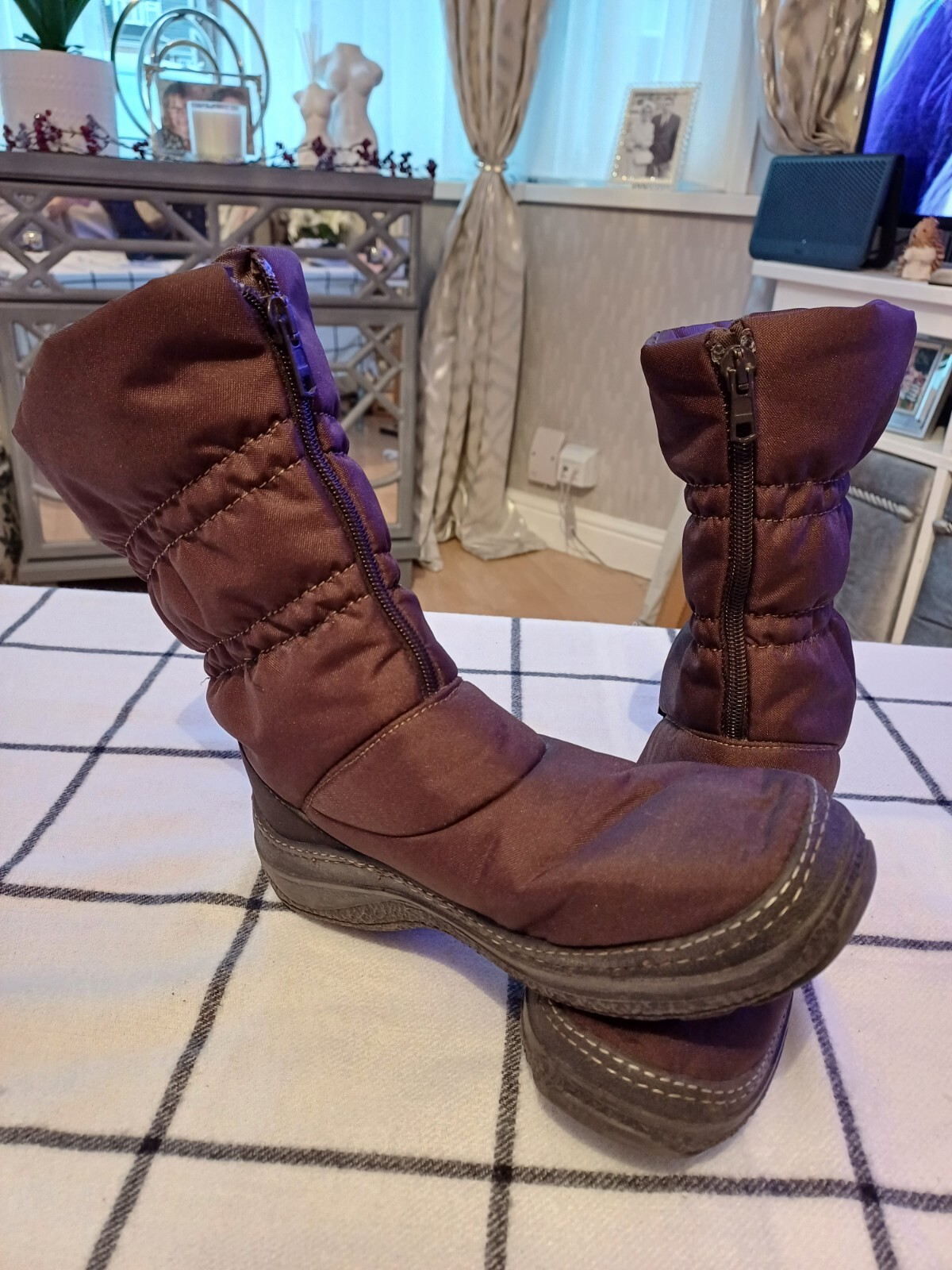 Pavers Ladies Brown Snow Boots Size 5 eBay