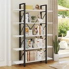 71" Tall Industrial Bookshelf Rustic Wood Bookcase Wide Display Storage Shelves