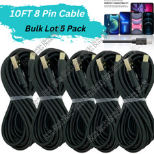 10FT USB Nylon Charger For iPhone iPad Braided Charging Cable Power Adapter Cord