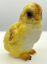 Porcelana Lefton Life Like Realistic Yellow Chick JAPÓN de colección de los años 50 con etiqueta