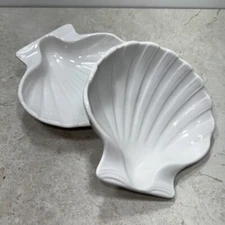 Hall China Steelite International # 228 White Baking Shell 2 1/2 oz. Set Of (2)