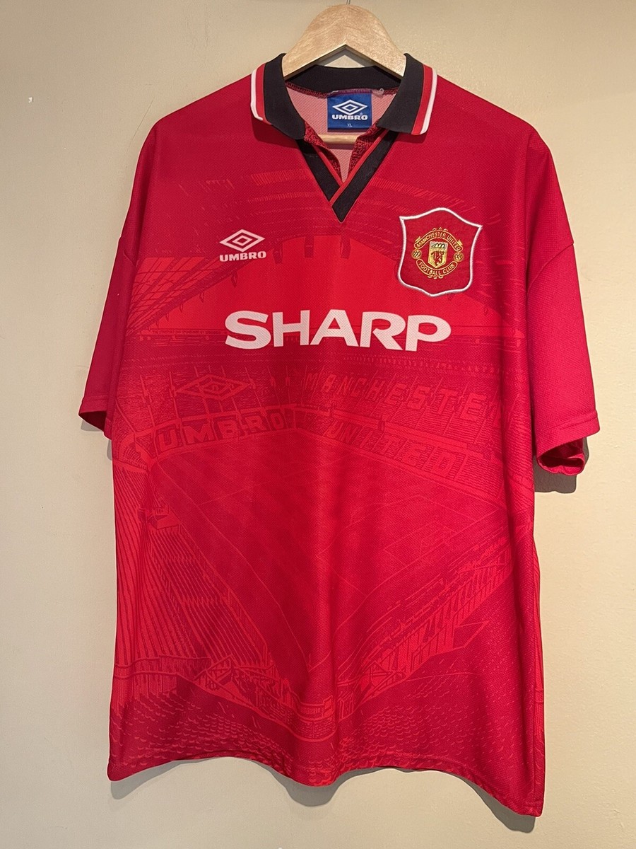 Vintage 90s Umbro Sharp Manchester United Rare Soccer Jersey