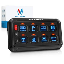 MICTUNING 8 Gang Switch Panel Led Light Electrical Relays System Marine 12/24V