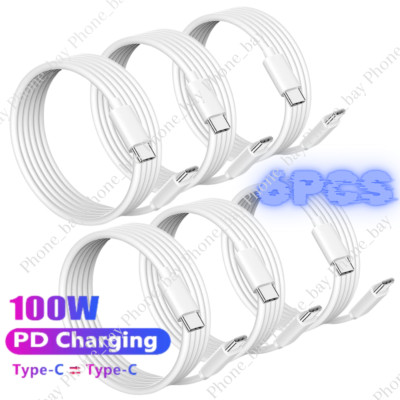 100W Type-C to USB-C Fast Charger Cable Cord Lot For iPhone 15 Pro Max/Samsung