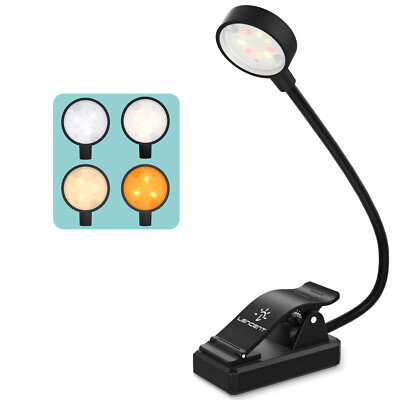 LENCENT 9 LED Reading Book Light 12 Modes with Clip Flexible USB Rechargeable
