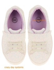 Wonder Nation Unicorn Sparkle Glitter Girls No Tie Shoes Sneakers 7 9 10 11 NEW