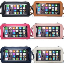Women Leather Crossbody Shoulder Touch Screen Cellphone Bag Purse Handbag Wallet