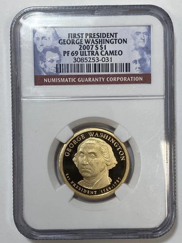 2007-S $1 PF 69 ULTRA CAMEO FIRST PRESIDENT GEORGE WASHINGTON NGC