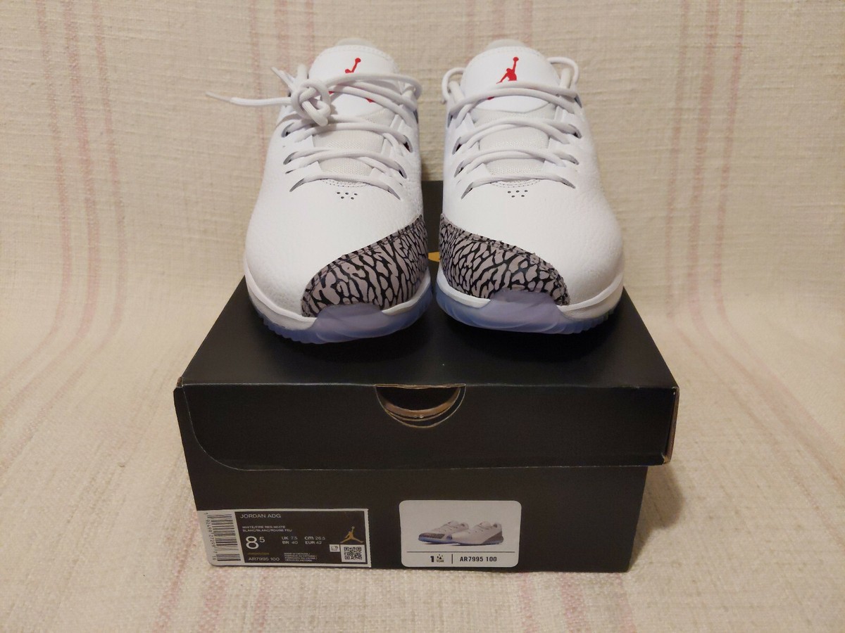 Jordan Nike ADG White Cement Red AJ3 AR7995 100 Men's Golf Cleats