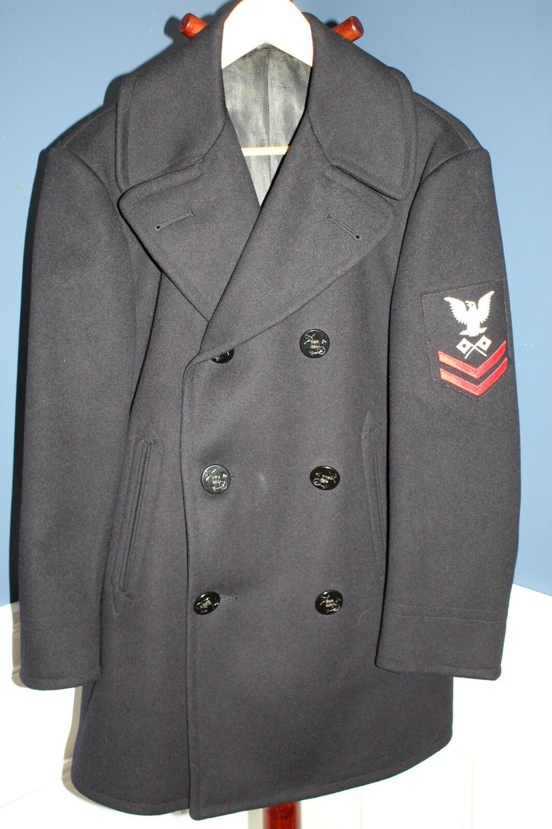 Original Vietnam War U.S. Navy Sailor's Navy Blue Wool Pea Coat
