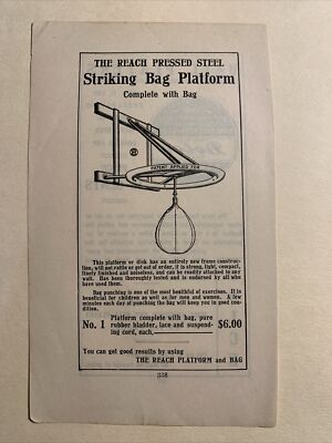 Spalding Striking Bag Platform Boxing 1904 Baseball 4X6 Ad