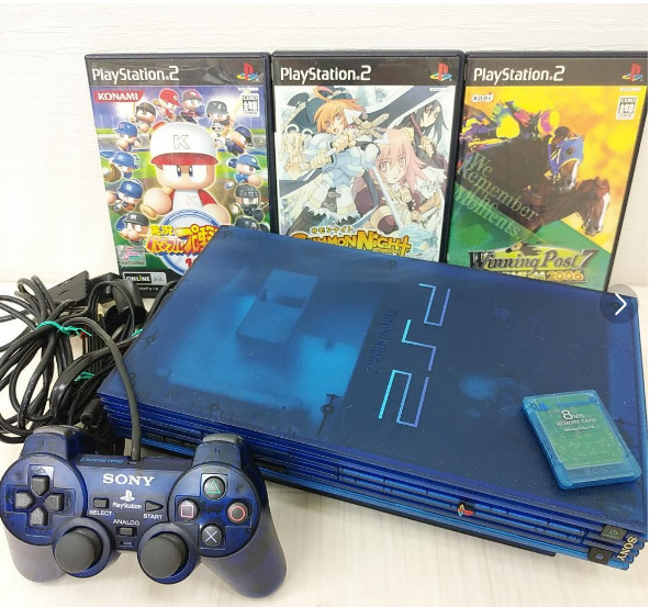 Sony PlayStation 2 PS2 SCPH-37000 Ocean Blue Game Console Japanese Version  F/S