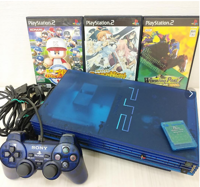 Sony PlayStation 2 PS2 SCPH-37000 Ocean Blue Game Console Japanese