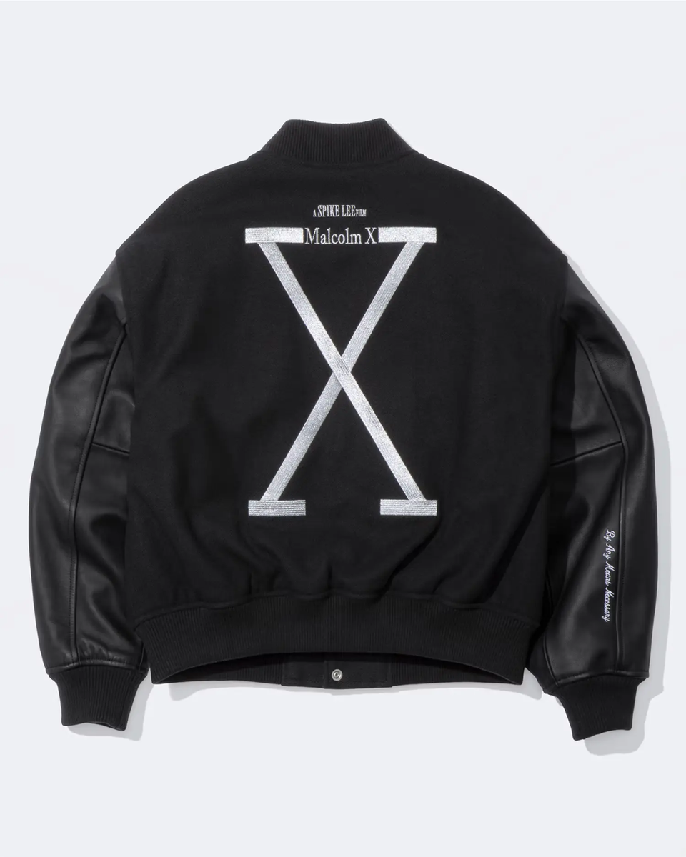 【Supreme】40 Acres Malcolm X Varsity JKT Supreme 40 Acres Malcolm X Varsity Jacket Black Men's - SS25