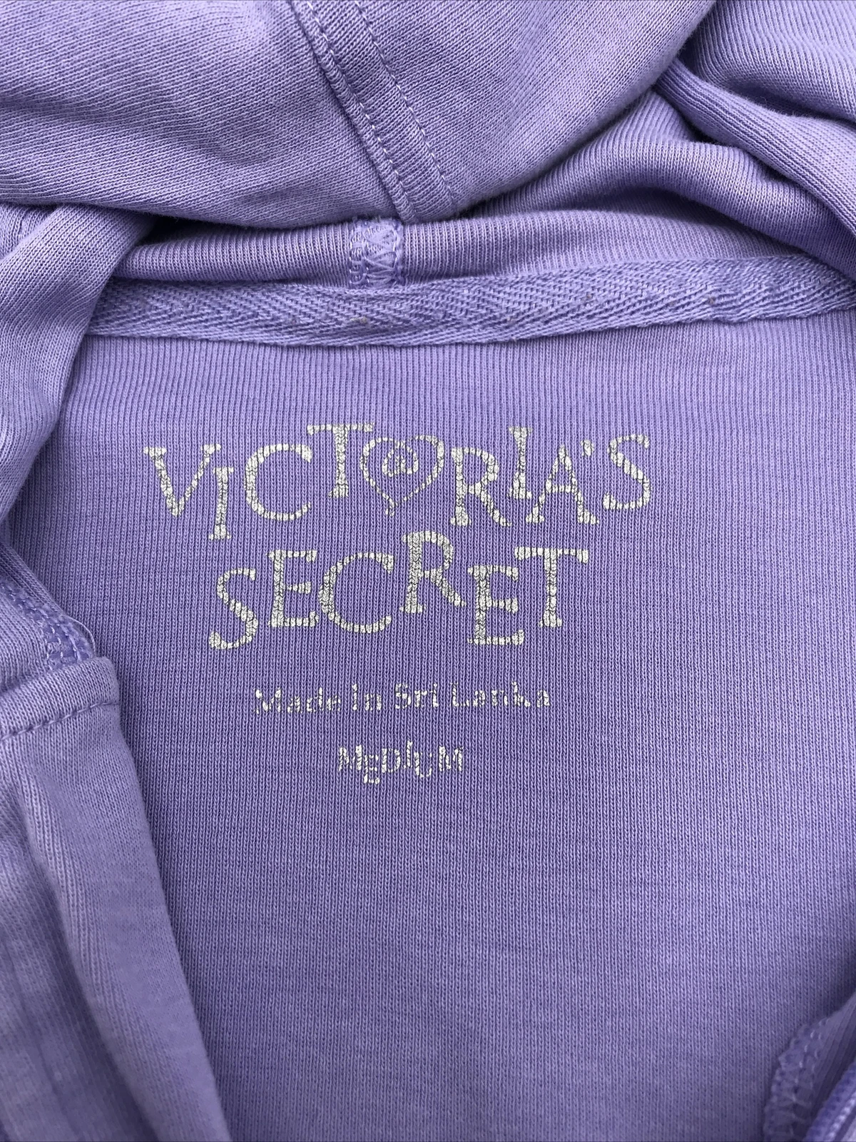 UNDERCOVER Felpa con cappuccio Victoria's Secret Love rosa con cerniera viola leggera taglia Large