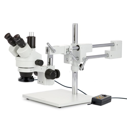 AmScope 3.5-180X Trinocular Estéreo Boom Microscopio Retroiluminado 8M HDMI/WiFi/LAN Cam. - Imagen 7 de 16