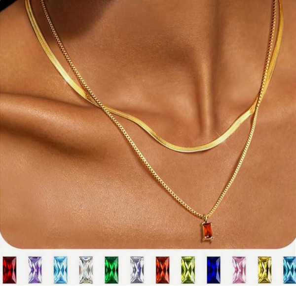 COLLAR MUJER PIEDRA PERSONALIZADA INIICIAL O PIEDRA DE NACIMIENTO,REGALO NAVIDAD