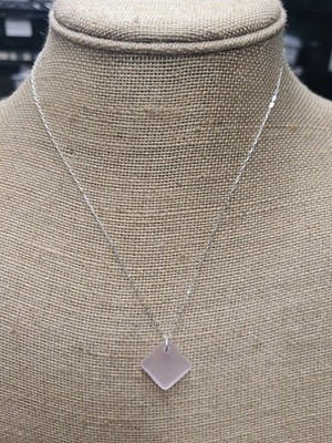 Sterling Silber Seeglas Halskette 18''
