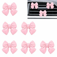 6 Pcs Pink Bow Car Air Vent Clips Coquette Cute Girly Car Decor Accessories 6 Pcs Pink Bow Car Air Vent Clips Coquette Cute Girly Car Decor Accessories