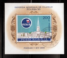 Romania 1993 Architecture, EXPO Polska  93 Souvenir sheet Sc 3811