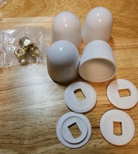 White Toilet Bolt Caps Cover Set of 4- Universal Fit for All Toilets-New