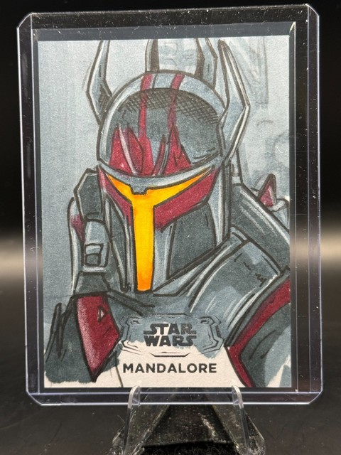 2025 Topps Chrome Starwars Hyperspace Sketch 1/1 Mandalore Rees Chua-Finlay