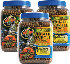 3 Pack of Natural Aquatic Turtle Food with Growth Formula, 7.5 Ounces per Contai