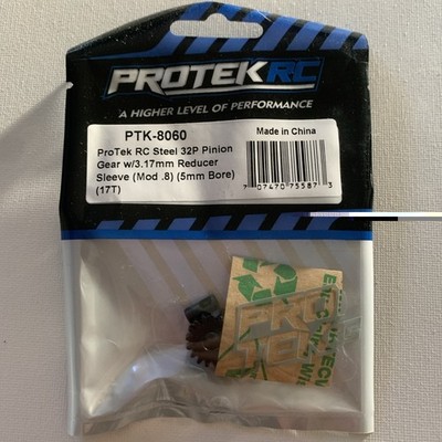 ProTek RC 17 Tooth Steel Pinion Gear W/Reducer Sleeve 32 Pitch PTK-8060 NEW