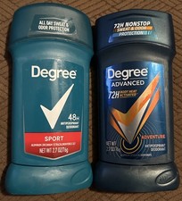 Lot 2 Degree Men Original Antiperspirant Deodorant 48-Hr Sport  72H Adventure