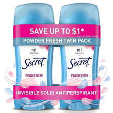 Secret Powder Fresh Invisible Solid Antiperspirant Deodorant Twin Pack 2.6oz