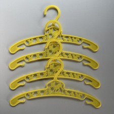 4 Vintage Baby World USA Plastic Yellow Clothes Hangers - Bambi Forest Friends